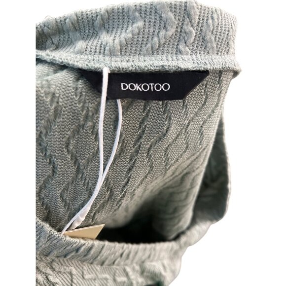 Dokotoo Womens Light Blue Knit Textured Long Sleeve V-Neck Mini Dress Sz M - New - Picture 8 of 9